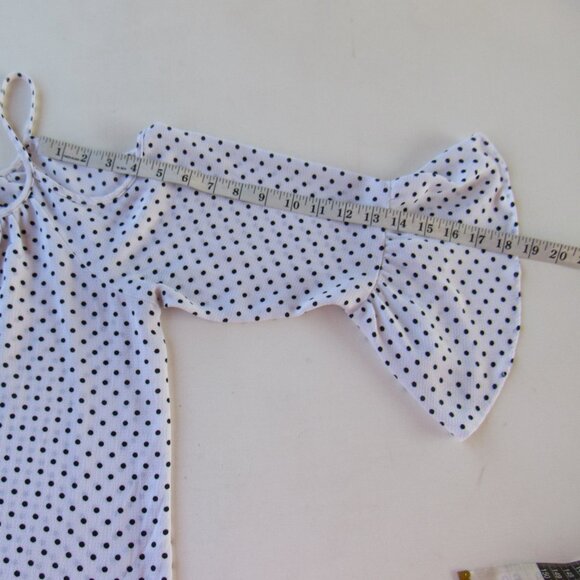 Jules & Leopold Womens Polka Dot Open Cold Off-Shoulder Strap Top Blouse Size M - Picture 7 of 7